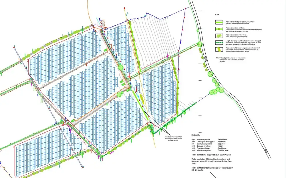 Landscape masterplan of a grid-ready solar farm project