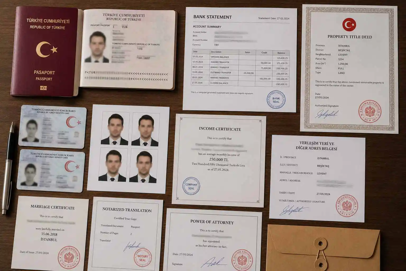 Documents required for Turkish citizenship application